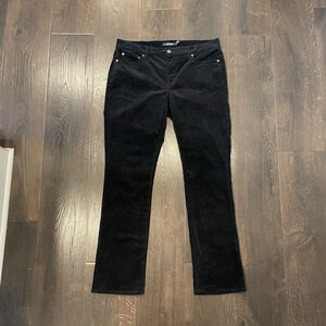 Lauren Ralph Lauren Womens Pants Black Corduroy Modern Straight LRL Size 12